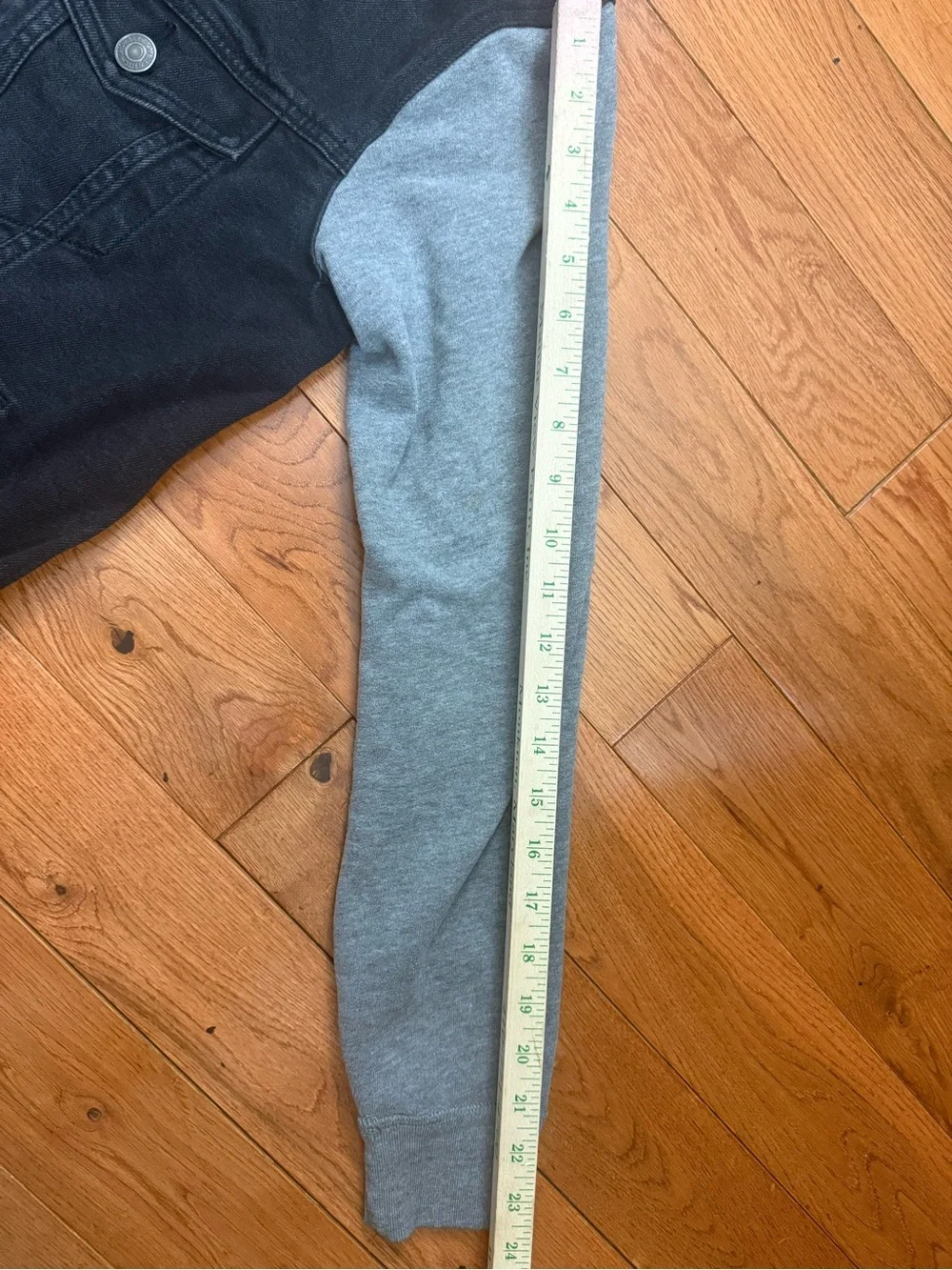 Y2K Abercrombie & Fitch Black and Gray Hooded Denim Jacket